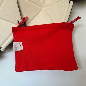 NWT intimately free free people firey red bandeau bra medium / large ribbed